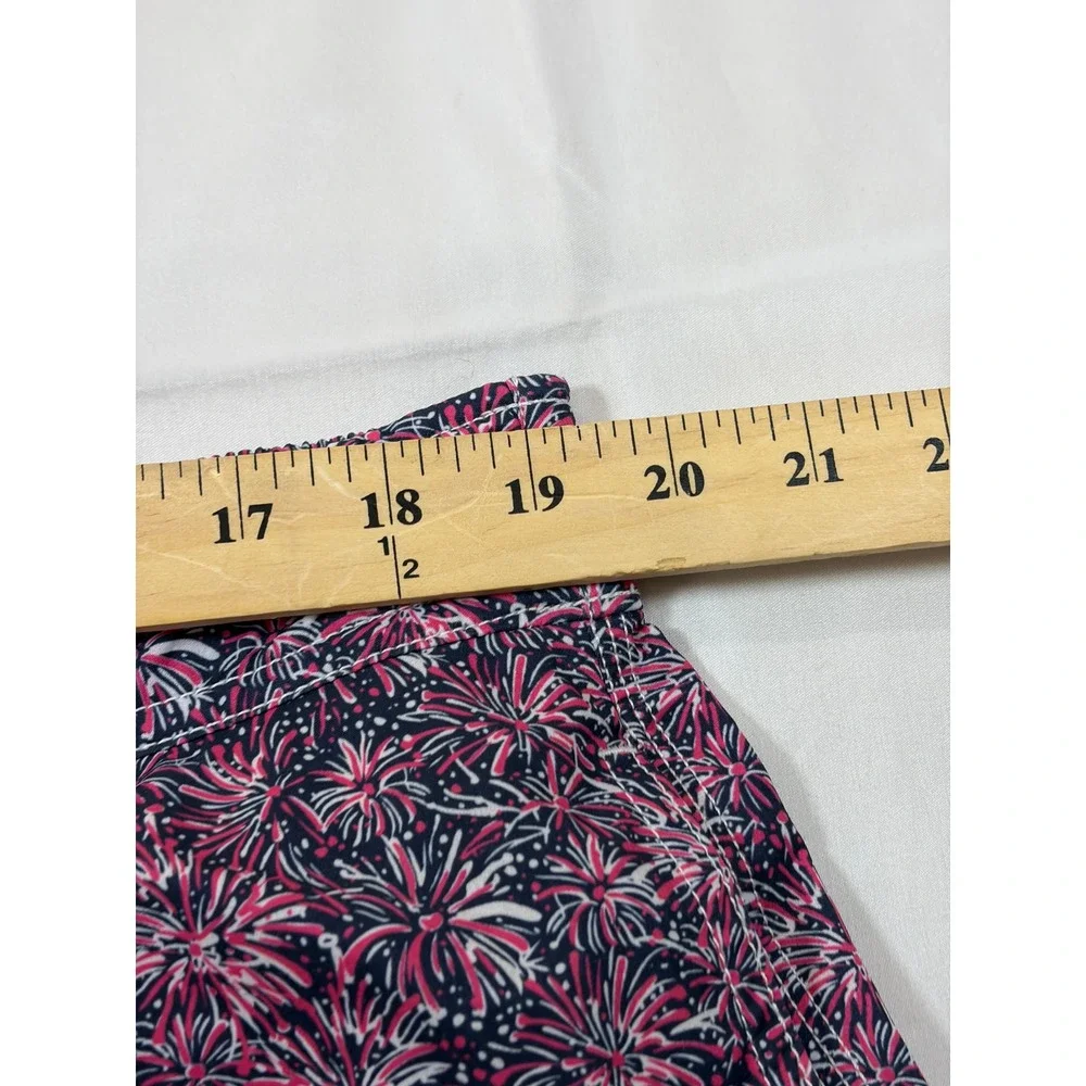 Johnnie-O Mens XXL Swim Trunks Navy Pink Fireworks Floral Board Shorts Liner